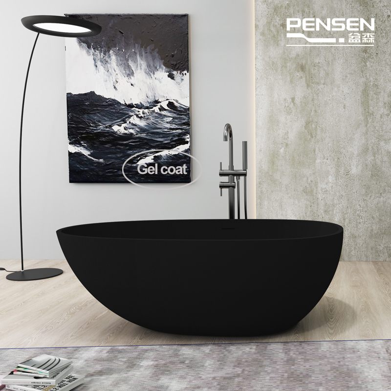 Pensen Item 8802 matt black 160cm acrylic bathtub gel coat bathtub custom made colourful bathtub